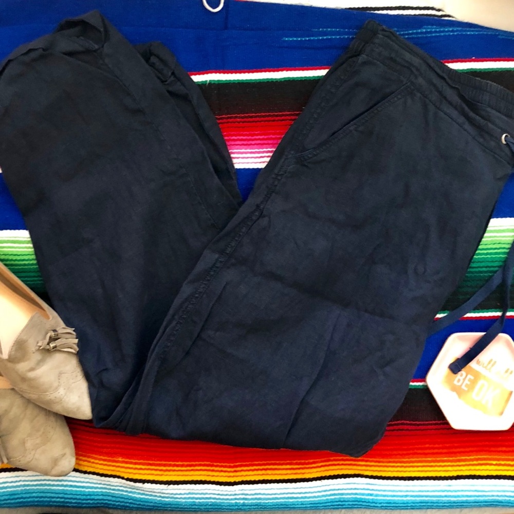 3️⃣ Matty M Blue Drawstring Calf Length Pant - Picture 3 of 7